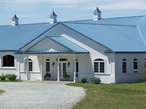 blue house gray metal roof|blue metal roof interior.